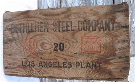 Vintage Bethlehem Steel Corporation Los Angeles Plant Wooden 